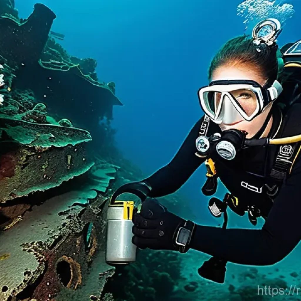 다이빙 강사 자격증 업그레이드 팁 - **Prompt:** A highly experienced diving instructor, a woman in her late 30s with a focused expressio...