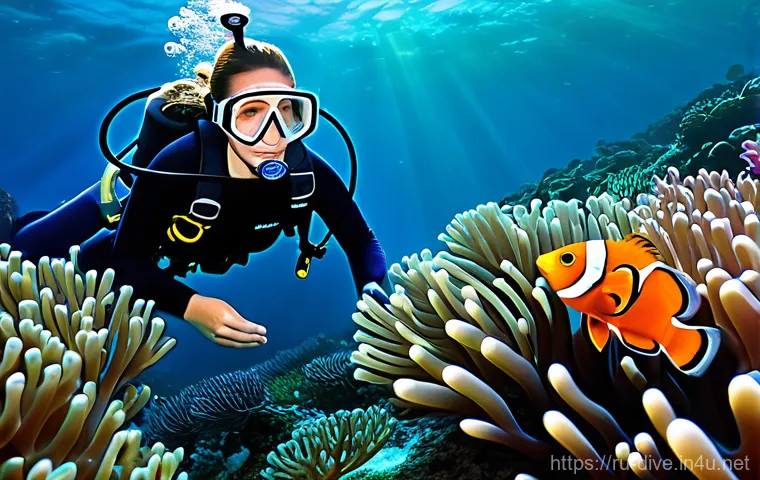 다이빙 강사 실습 과정 생생 후기 - **Prompt:** "An underwater training session taking place in a clear, calm section of a tropical bay,...